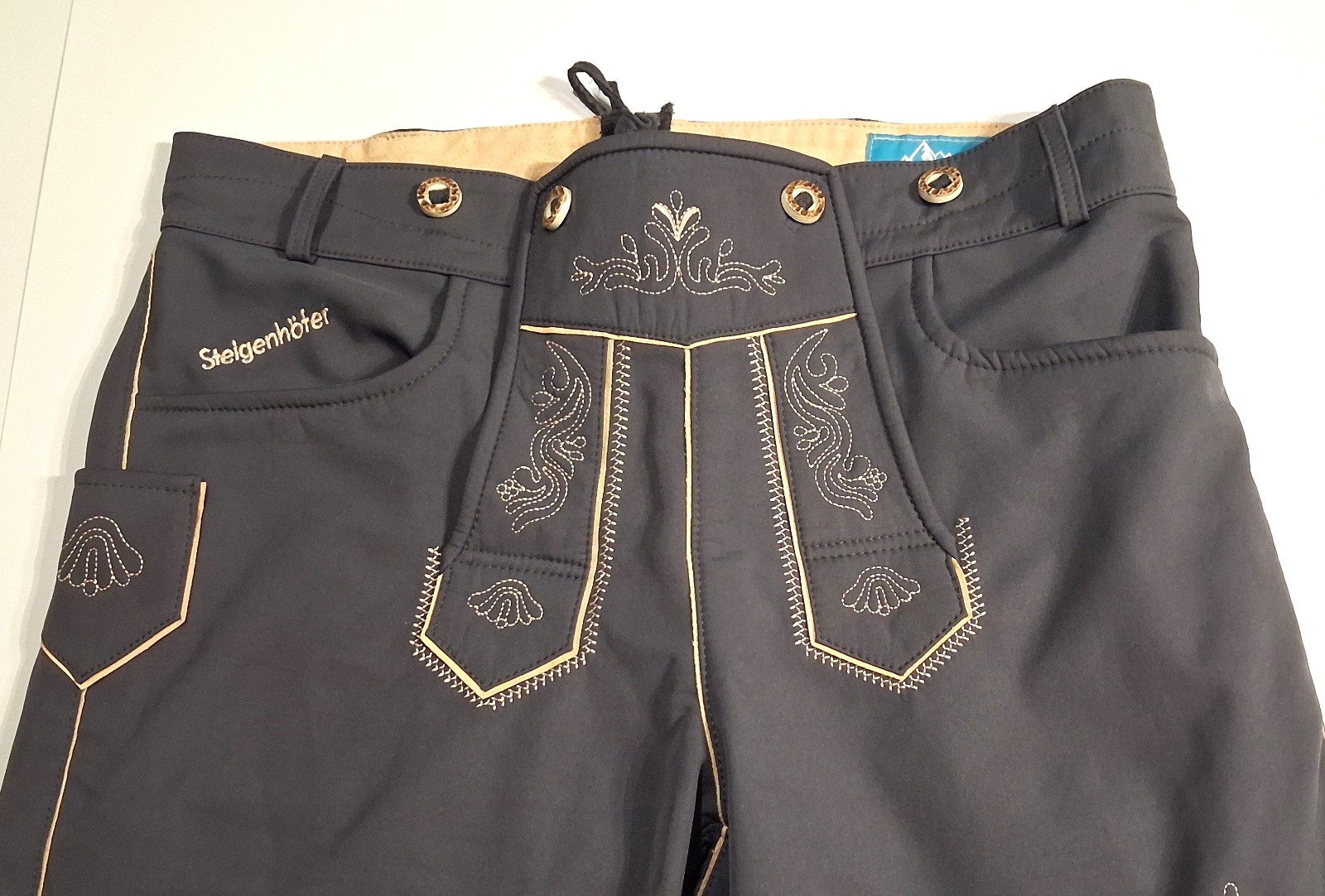 Steigenhofer German Lederhosen Size 36 Gray Oktoberfest Shorts Pants