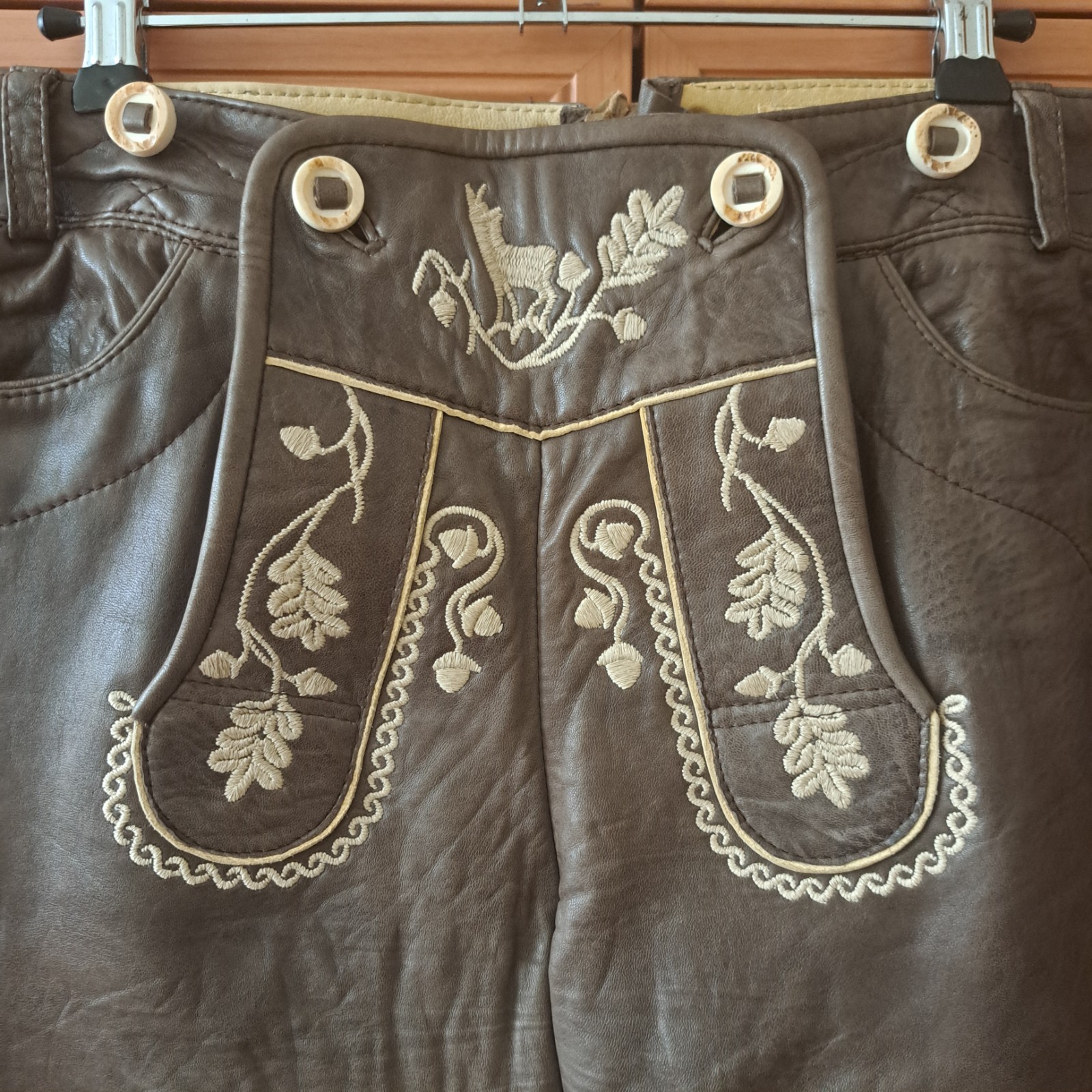 MarJo Lederhosen Men’s L / 52 Genuine Leather Trachten Oktoberfest Embroidered