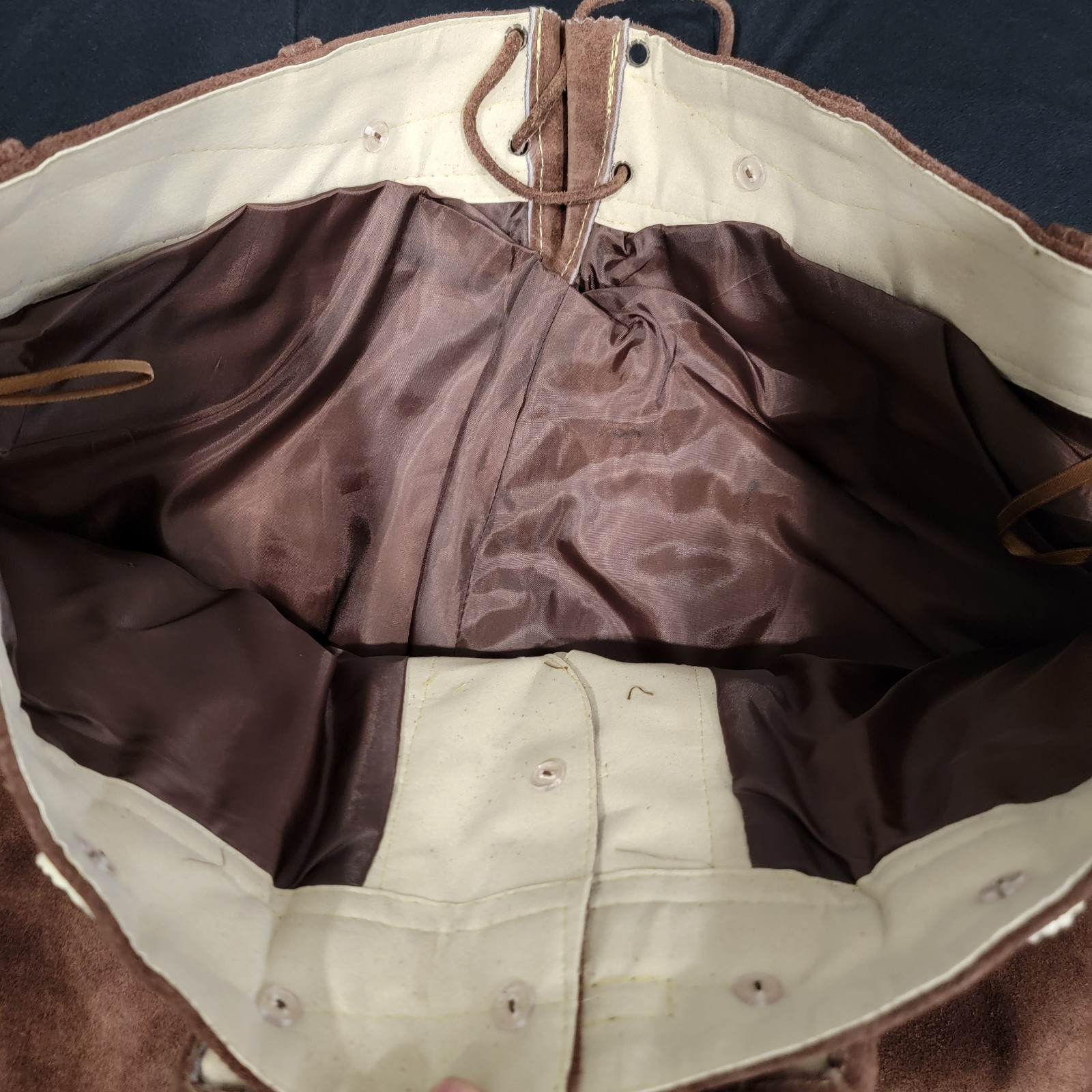 Vintage German Bavarian Suede Leather Shorts Oktoberfest Folklore Brown Size 56