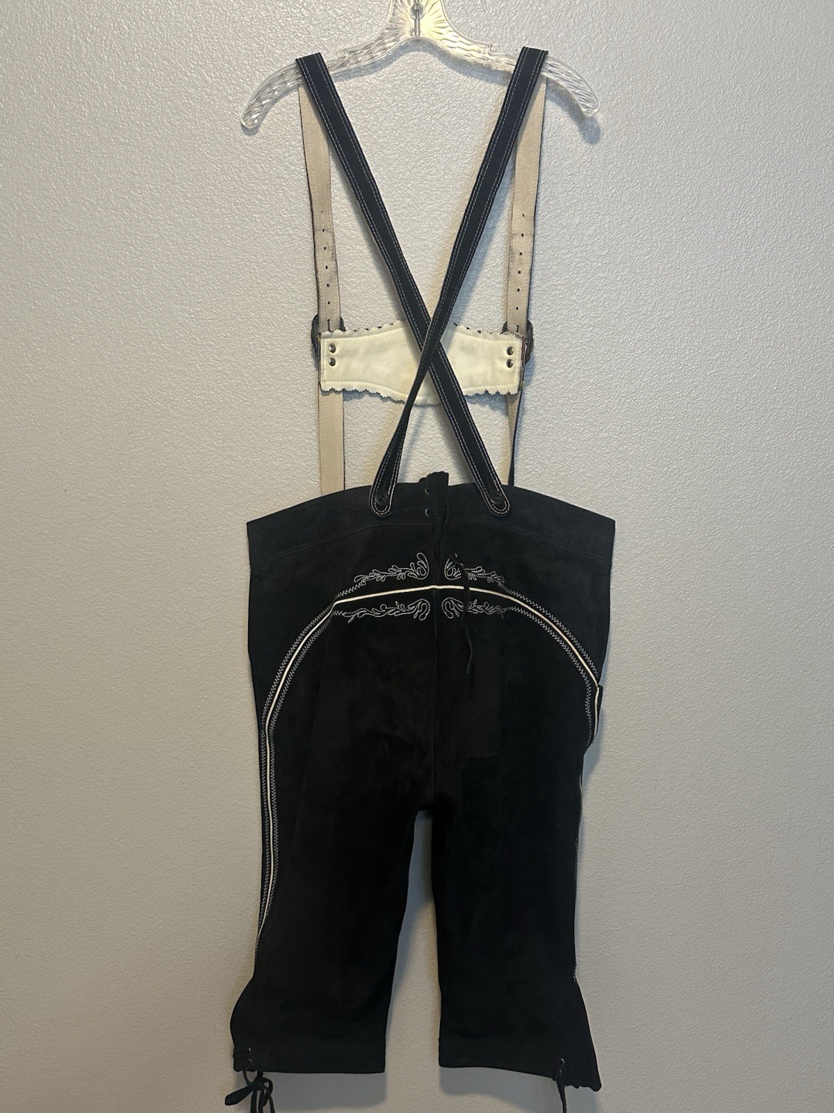 VTG Karl Klüber Trachten Lederhosen Leather Pants Men Oktoberfest Suspenders-56