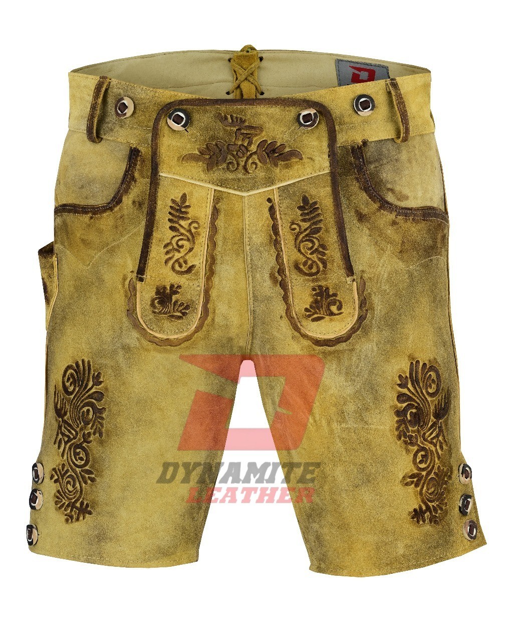 Traditional German Style Shorts Brown Leather Look
