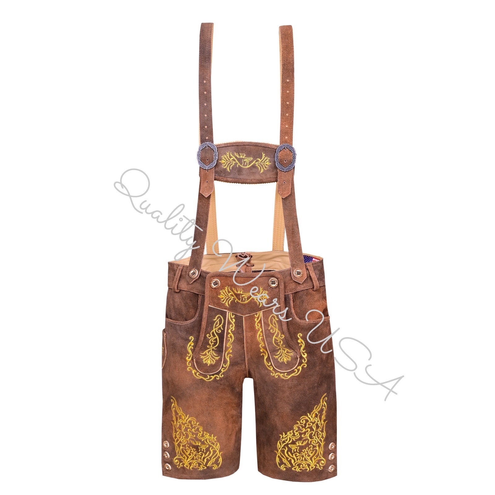 Men Authentic Lederhosen – Oktoberfest Lederhosen- Leather Short