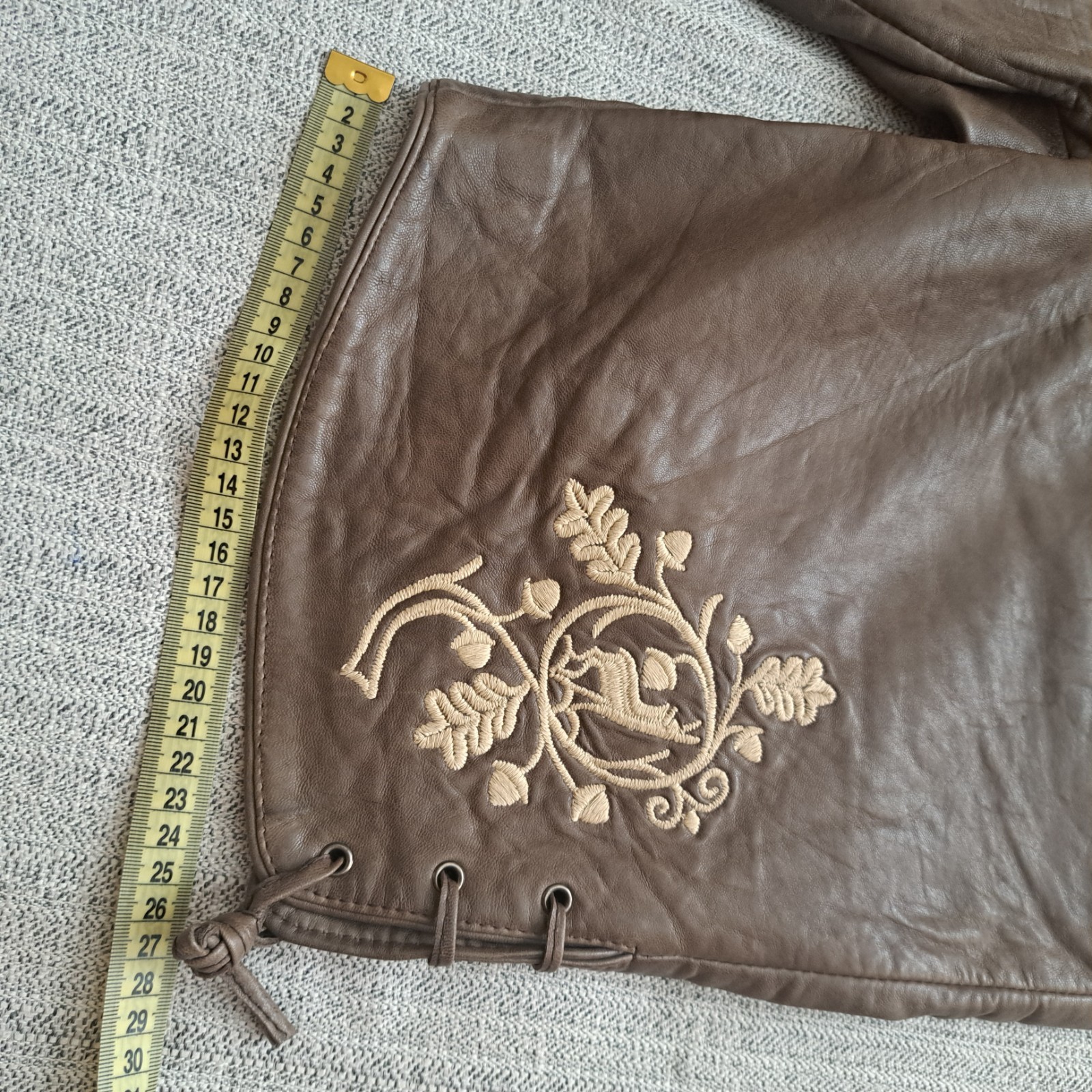 MarJo Lederhosen Men’s L / 52 Genuine Leather Trachten Oktoberfest Embroidered