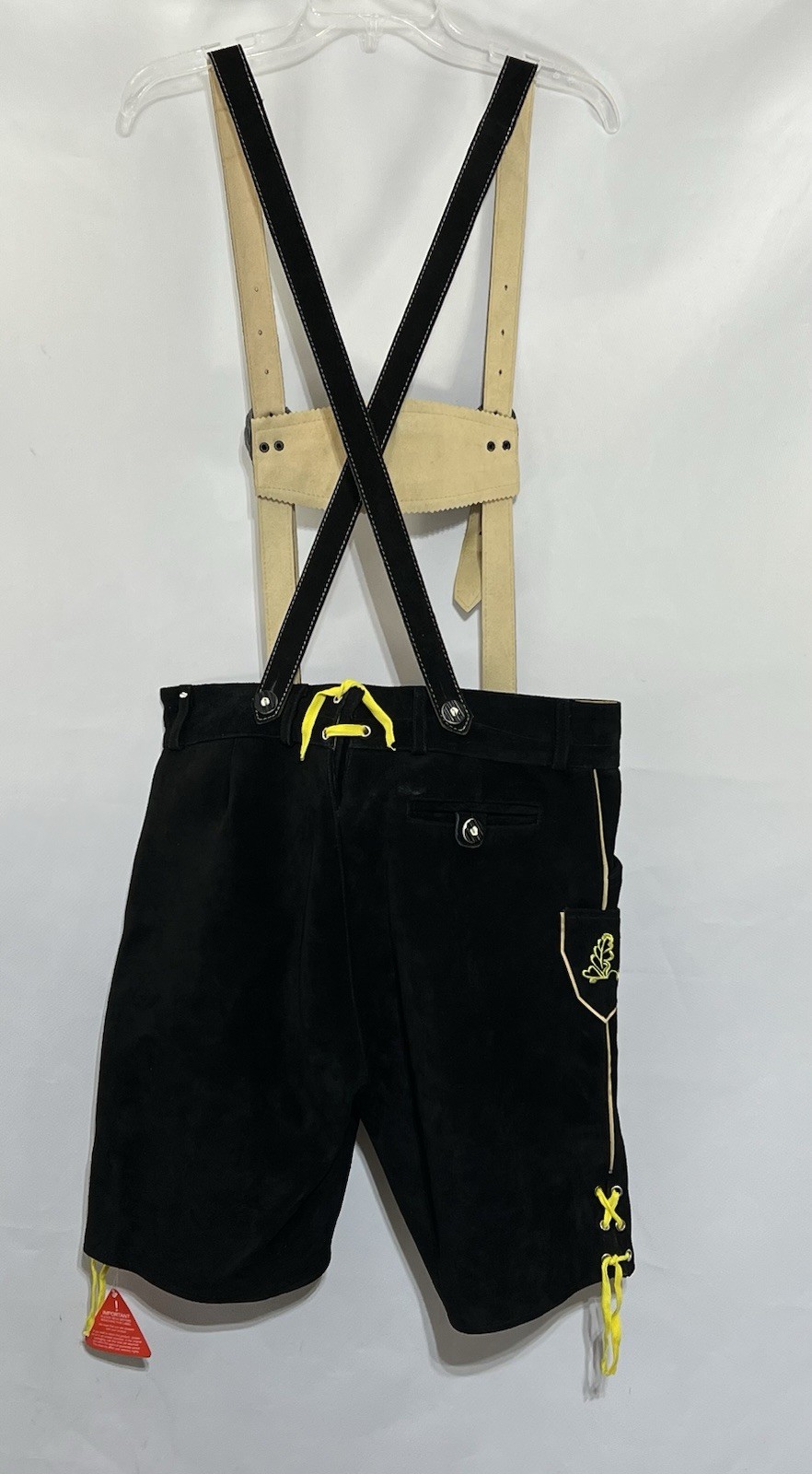 Bavarian Lederhosen Men 36 Suede Lederhosen Black Oktoberfest Costume German