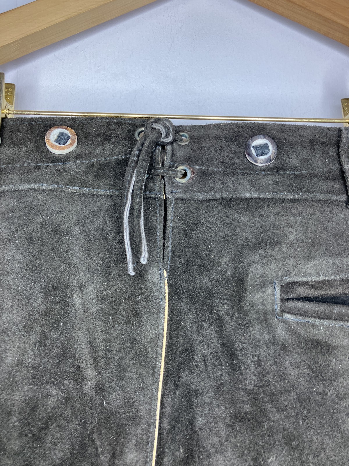 Schöneberger Trachten Couture Men’s Lederhosen Leather Shorts Brown Size 42