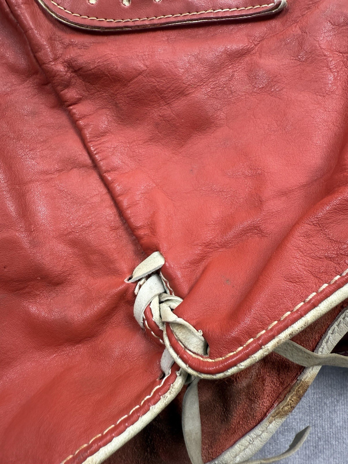 VTG German Red Leather Girls Lederhosen Ortlepp Heart Oktoberfest Bavarian