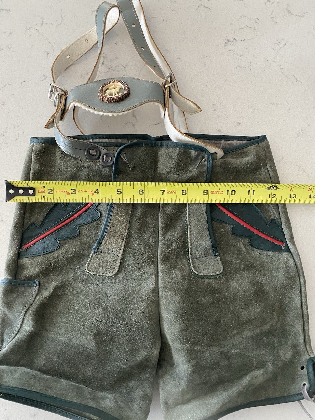 Child Bavarian Lederhosen Stag Suspenders Oktoberfest Costume & Beanie Cap