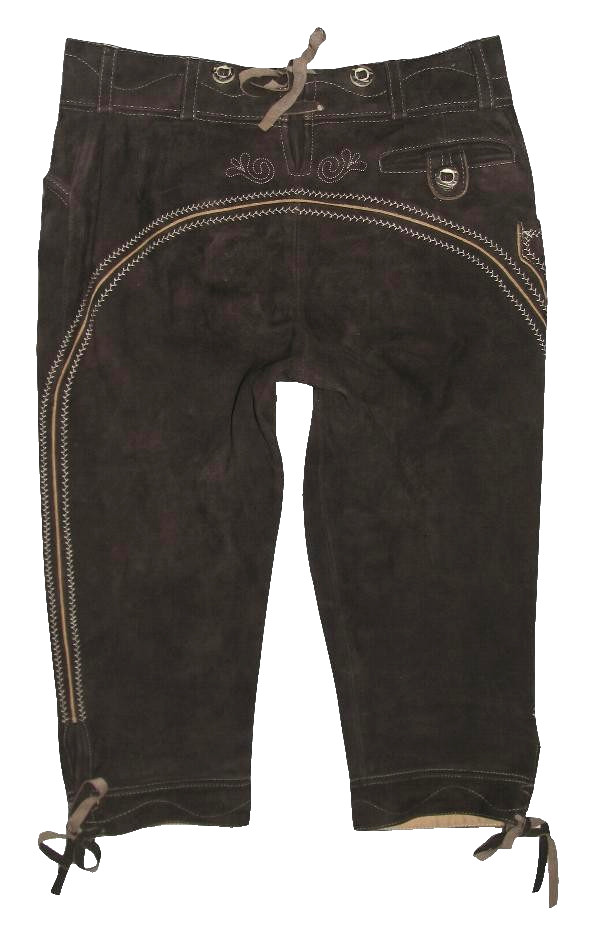 – Stockerpoint-traditional pants/traditional knee band leather pants in brown in size 44