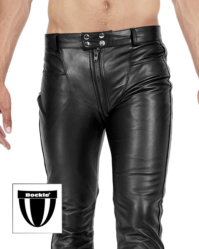 Bockle® 3 GAY-ZIP Leather Pants Full Zip Zip Leather Jeans