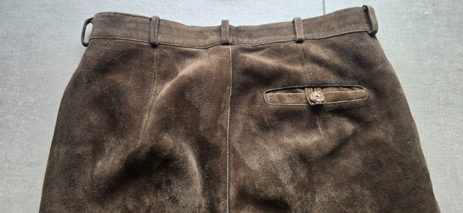 KALTENBACHER Vintage Brown Goatskin Suede Leather Trousers Trachten Alpine Sz 50