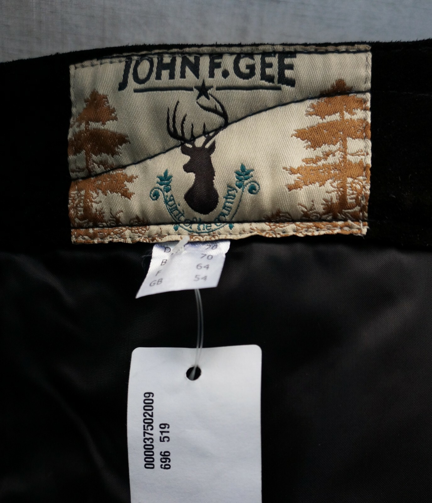 Lederhosen costume pants black 70 embroidery John F.Gee NP140€