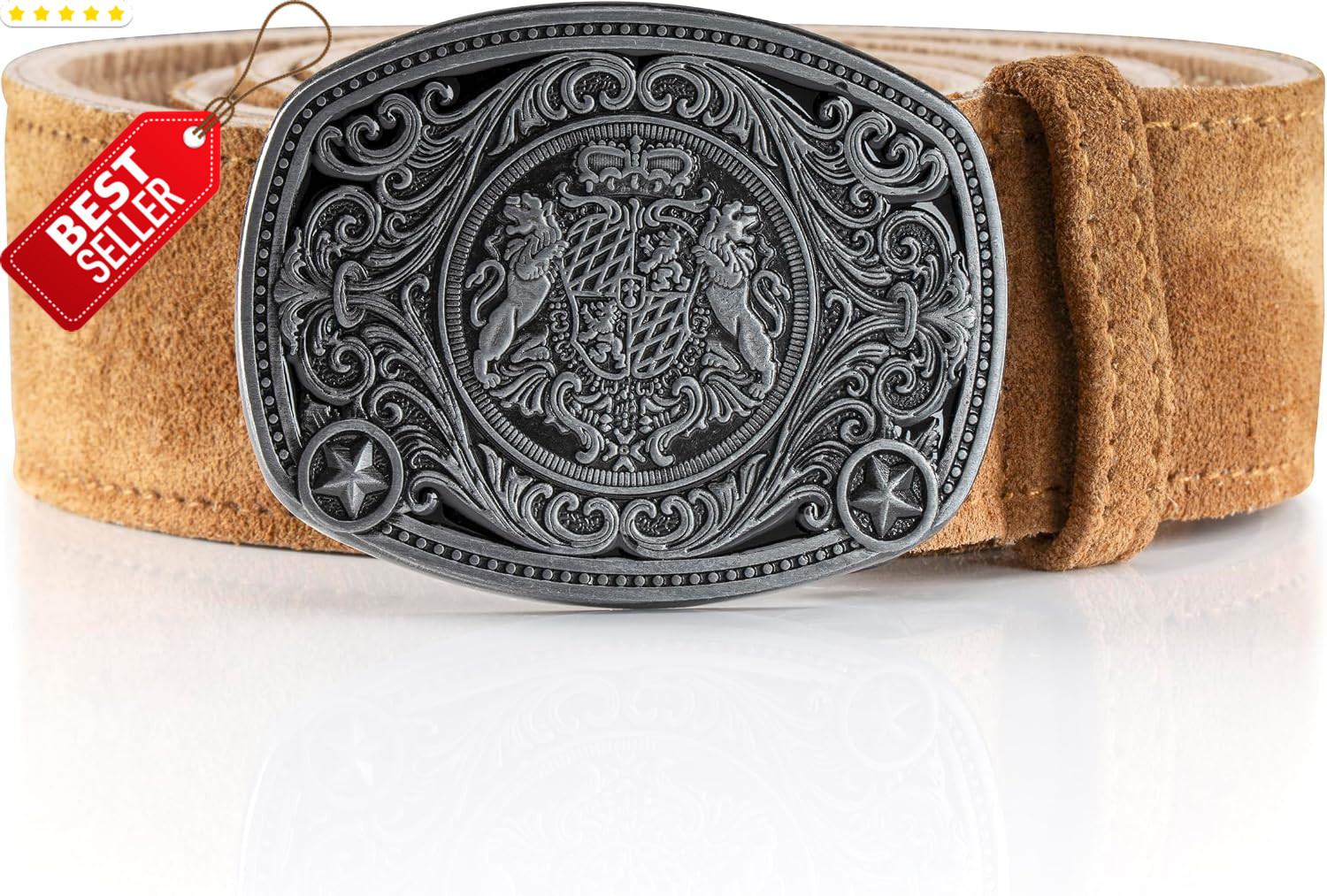 Traditional German Trachten Belt with Buckle for Lederhosen & All Trousers
