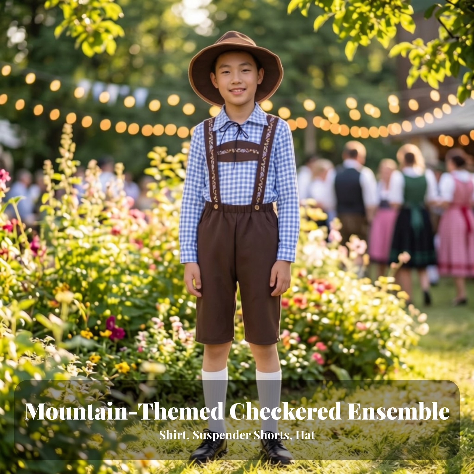 Lederhosen Costume with Hat Suede-Like Lederhosen Costume Classic for Children