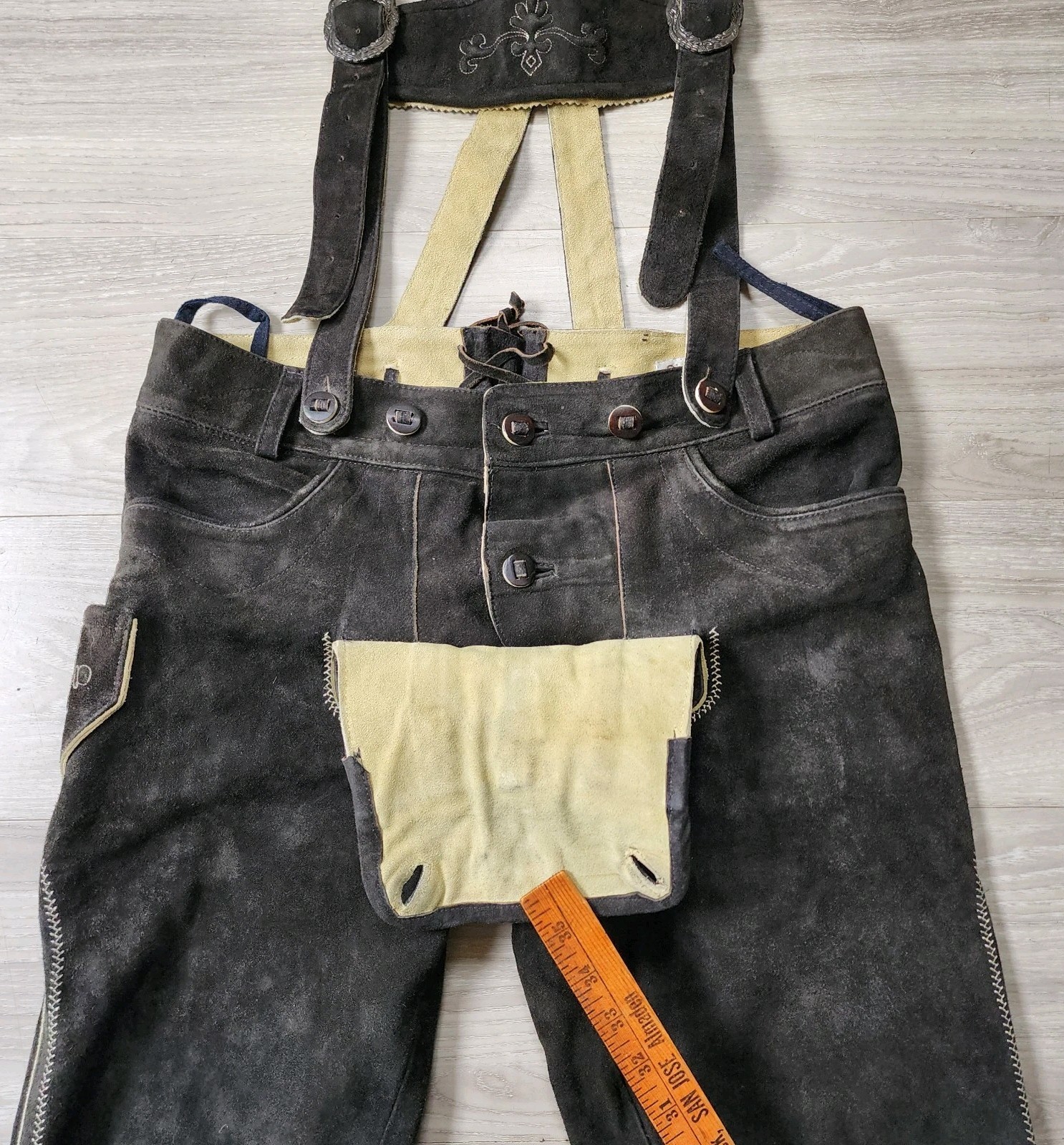 Gweih & Silk Lederhosen EU 50 (Medium) Suede Knee Length Suspenders Oktoberfest