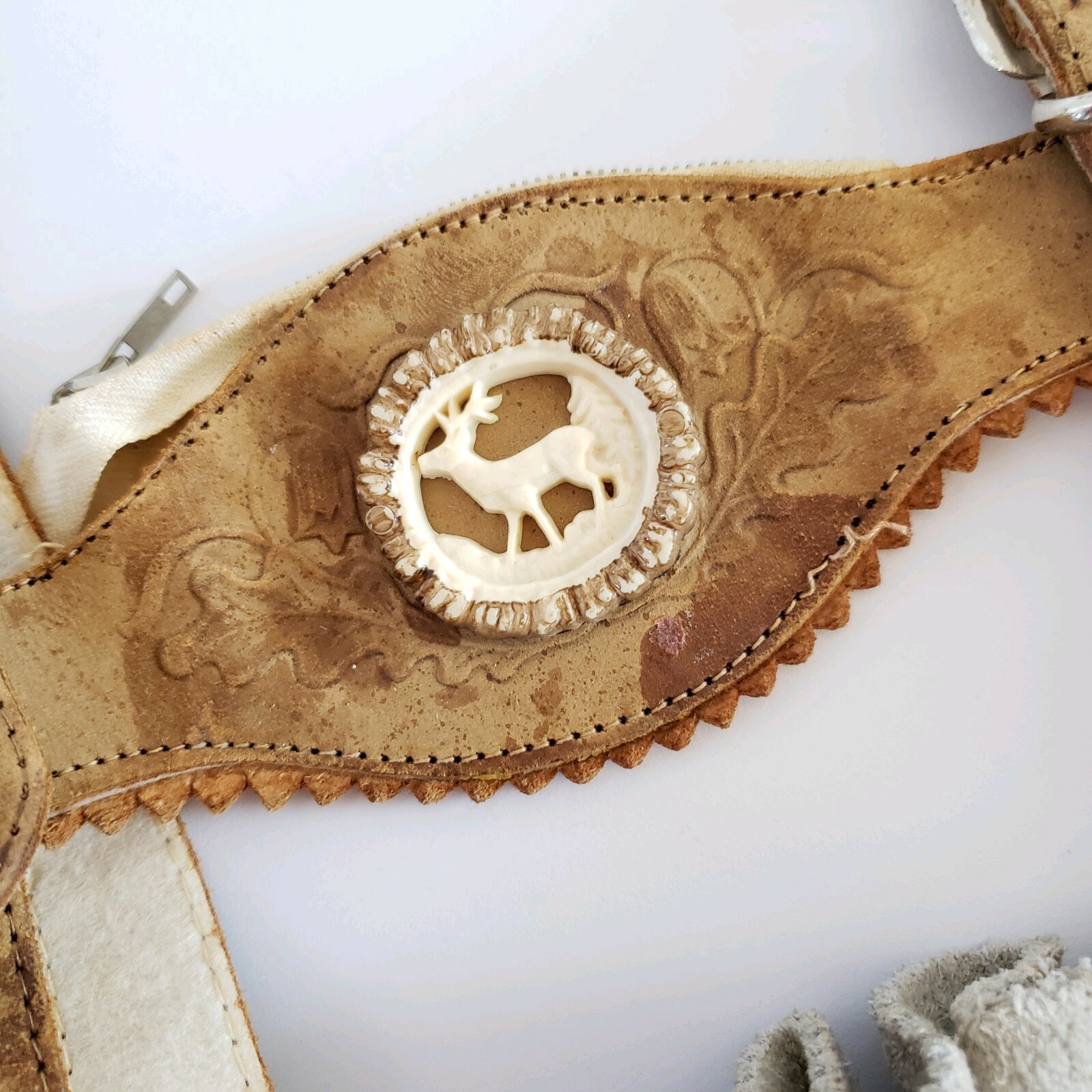 Boys Lederhosen Vintage Bavarian Short Alls Suede Oktoberfest Authentic Leather