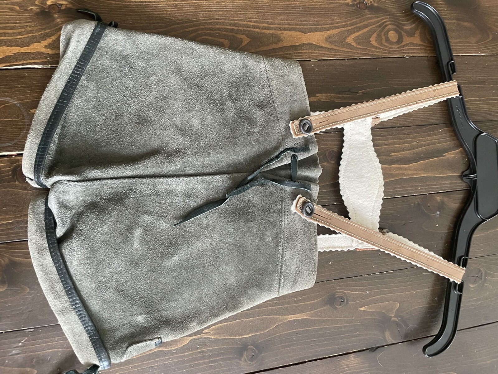 Lederhosen German Child Shorts Authentic Vintage Suede Leather Size 2 Oktoberfes