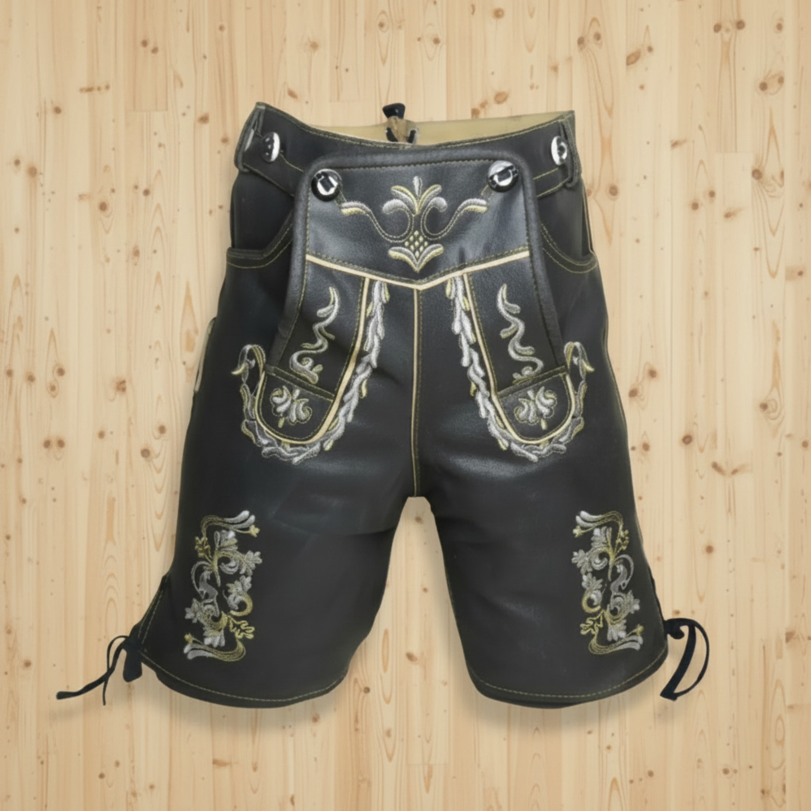 Lederhosen Men Octorberfest Genuine Leather Golden Brown Antique