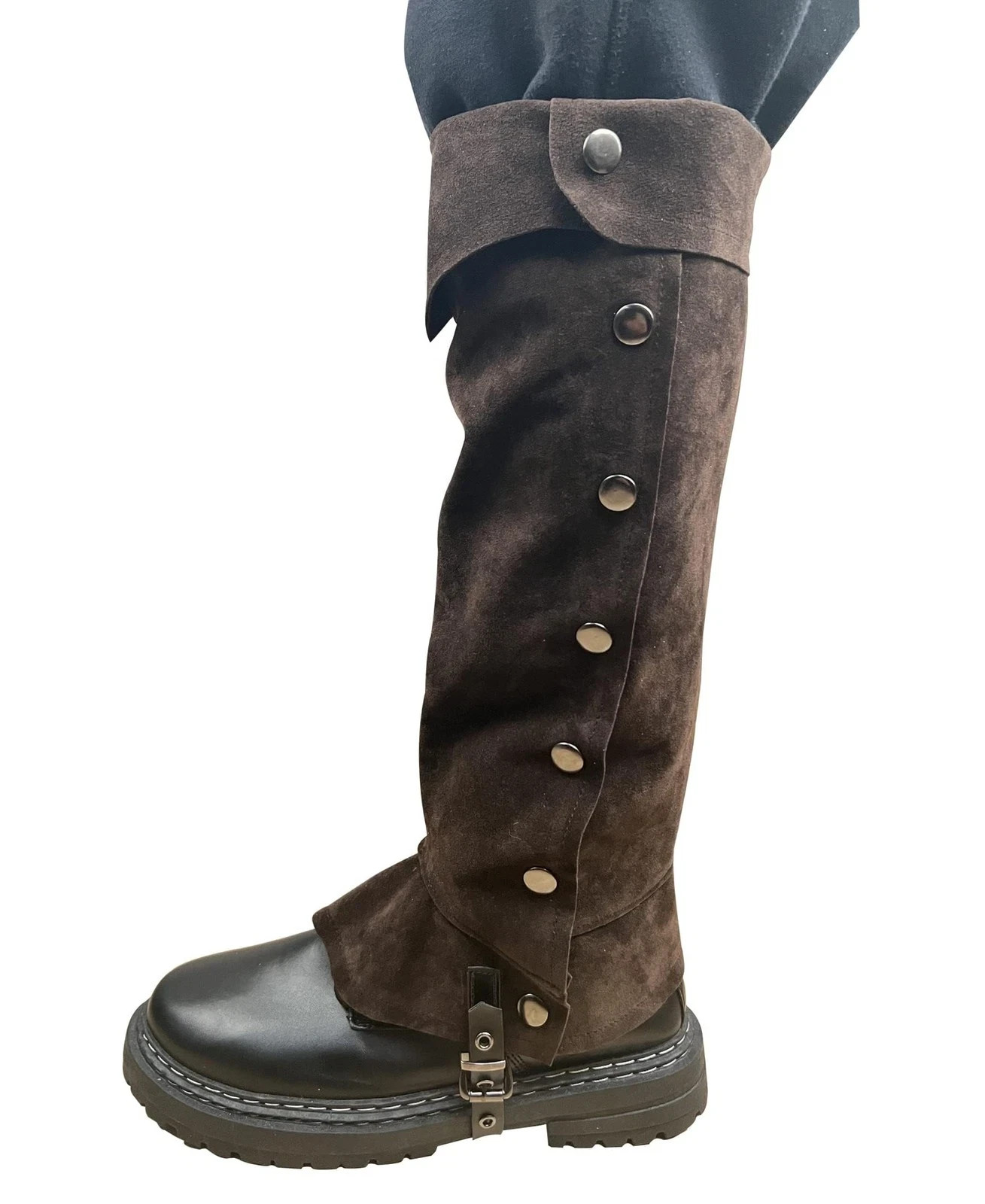 Pirate Boots Cover Knee High Steampunk Boots Faux Leather Medieval Pirate Boo…