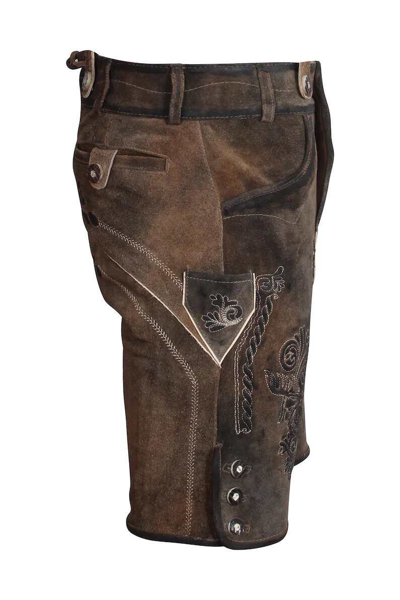 Men’s Bavarian Tratchen Lederhosen Pant German Oktoberfest Suede Leather Pants