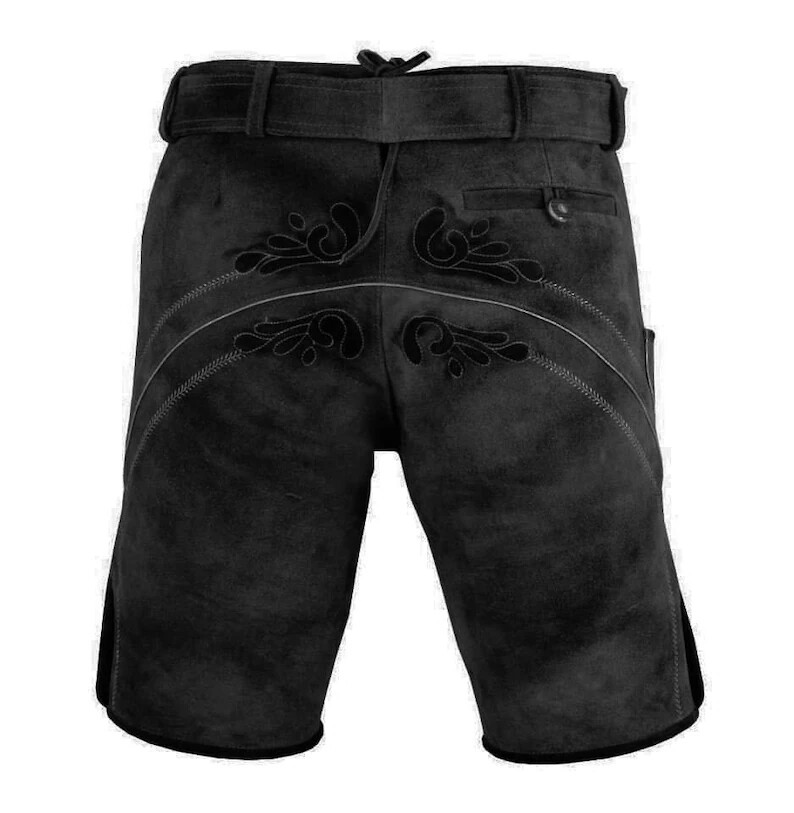 Men’s Bavarian Tratchen Lederhosen Pant German Oktoberfest Suede Leather Pants