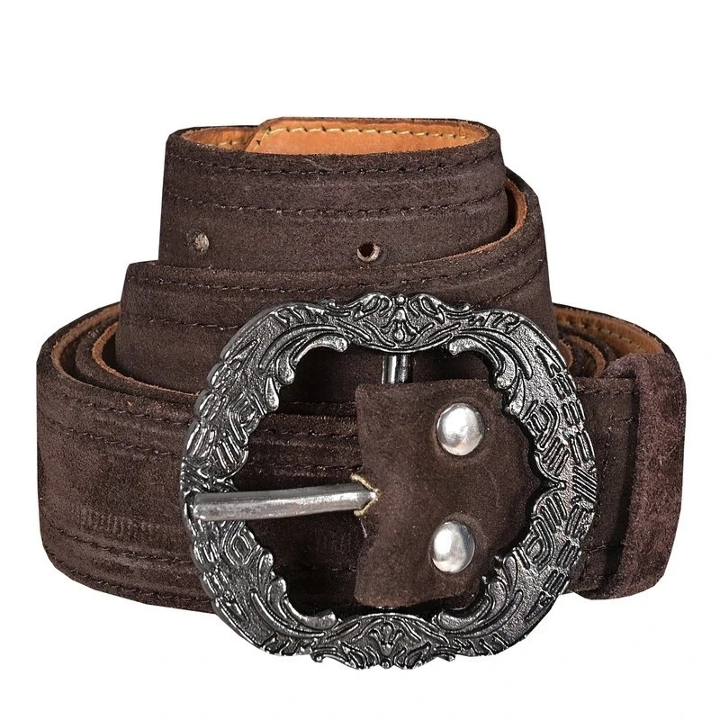 Traditional Bavarian Antiques Suede Leather Belt German Mens Oktoberfest Outfit