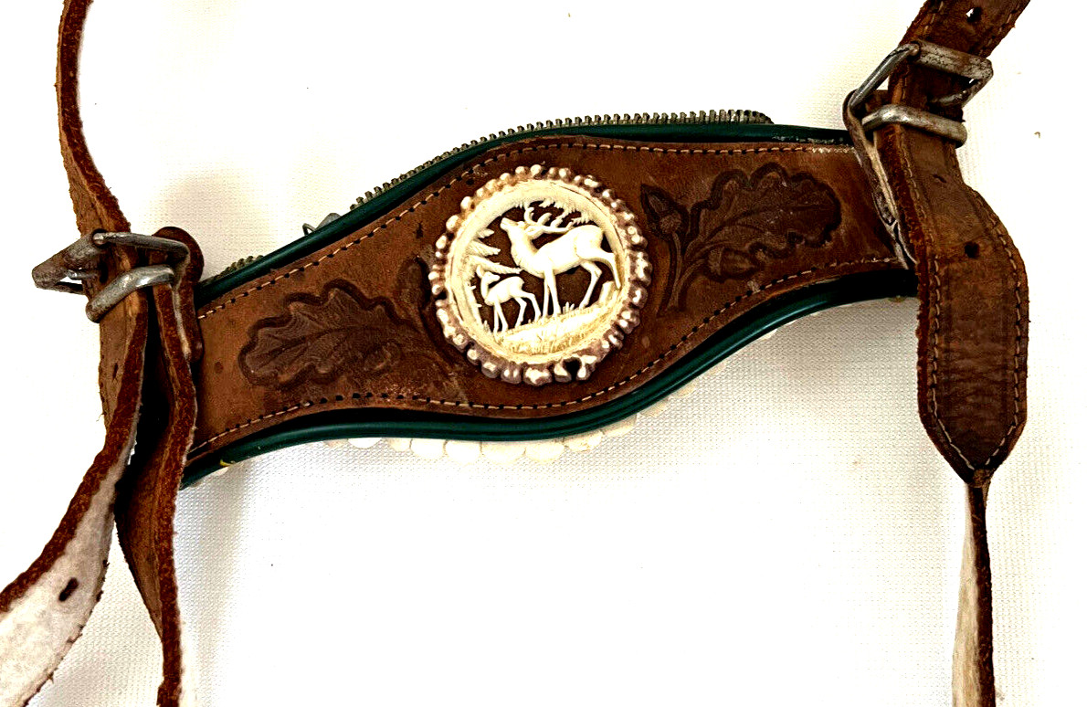 Bergfreund German Lederhosen Leather Deer Stag Oktoberfest Youth Child Boy VTG