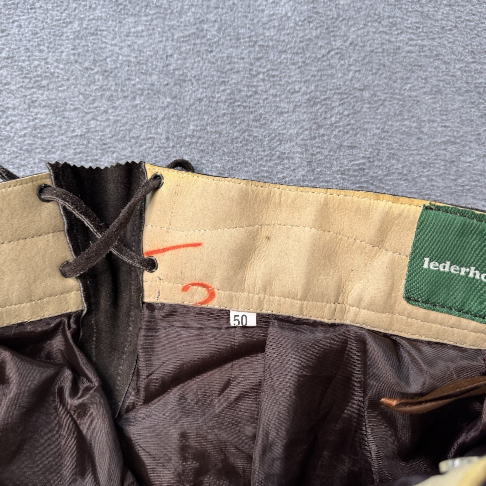 Lederhosen4u Shorts Mens 50 Brown Leather Suede German Oktoberfest Traditional
