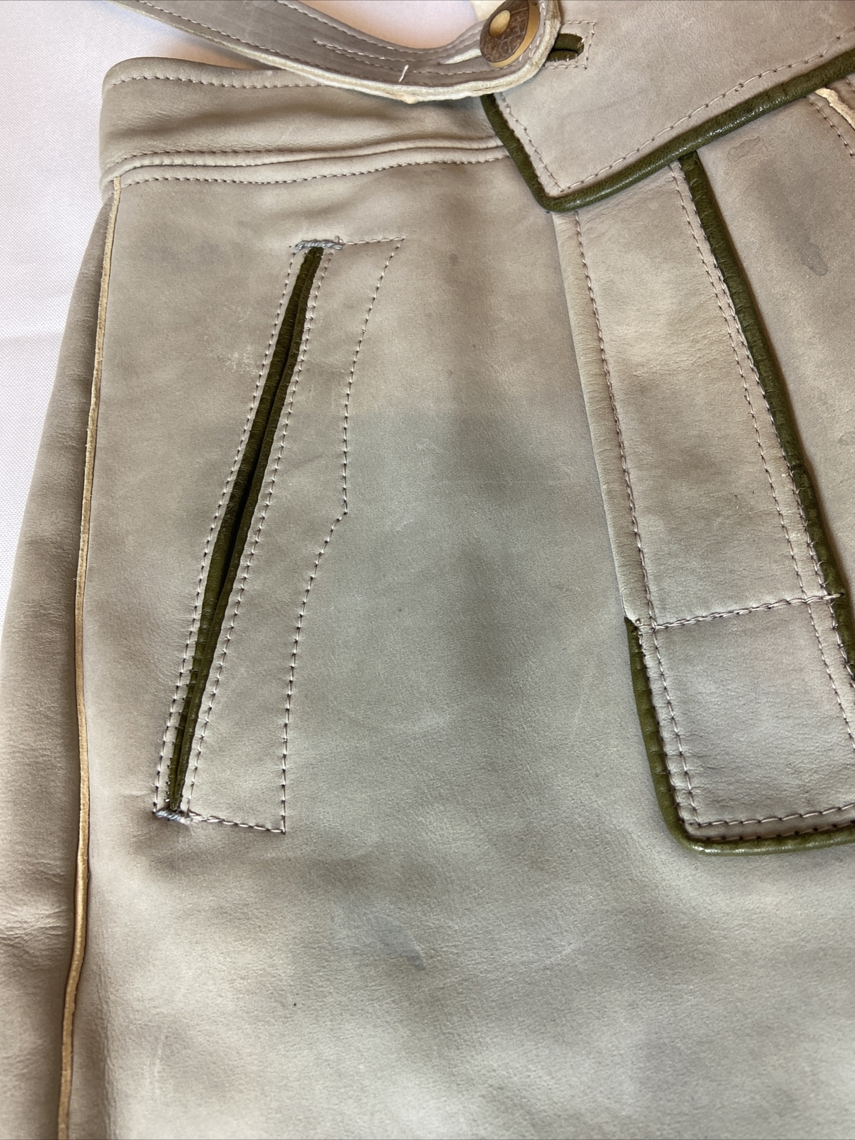 Vtg Lederhosen Shorts Suspenders Oktoberfest Leather German Bavaria Beer Size S