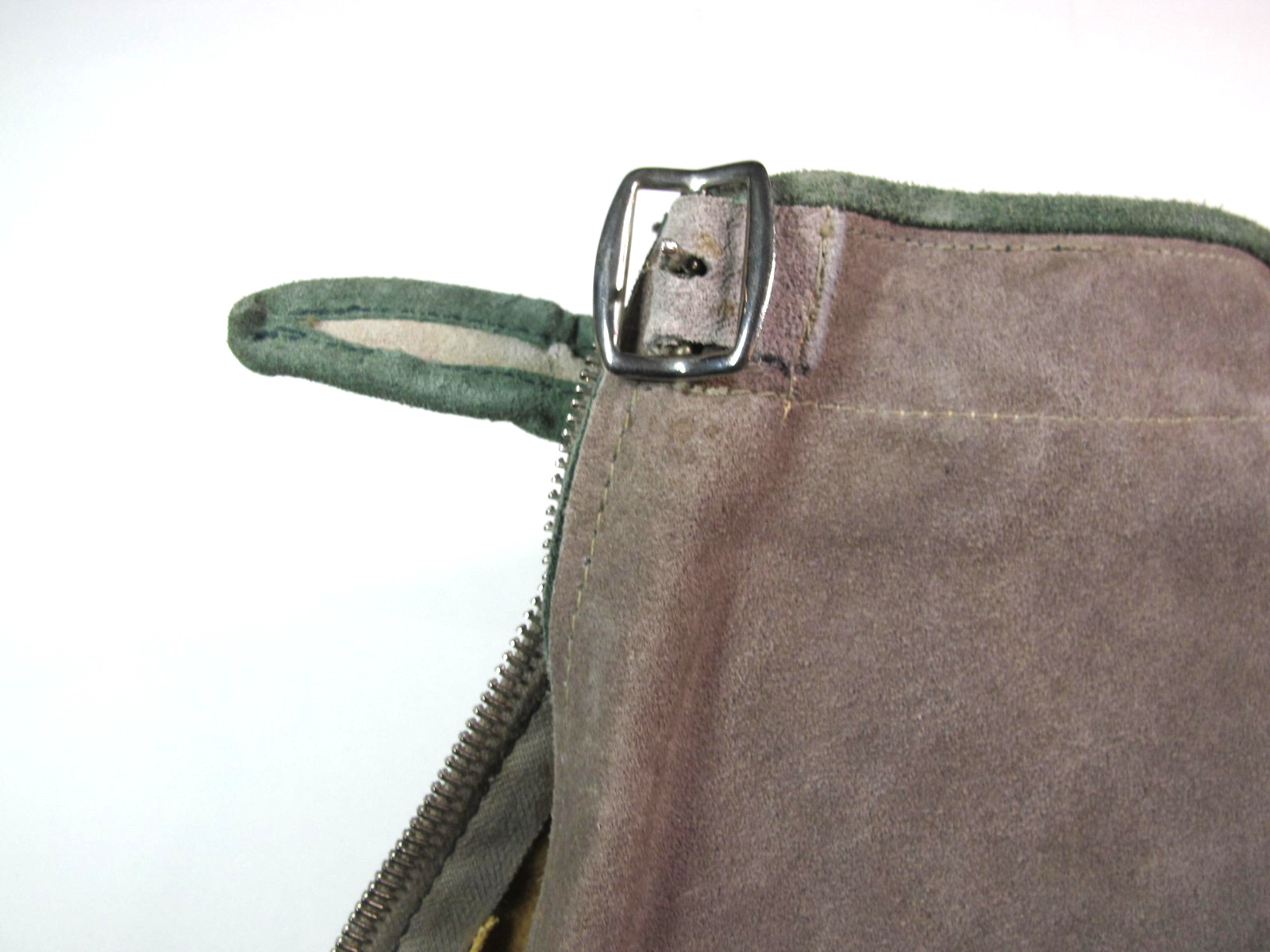 Vintage German Lederhosen Men`s Shorts Gray Suede Leather OctoberFest Folk