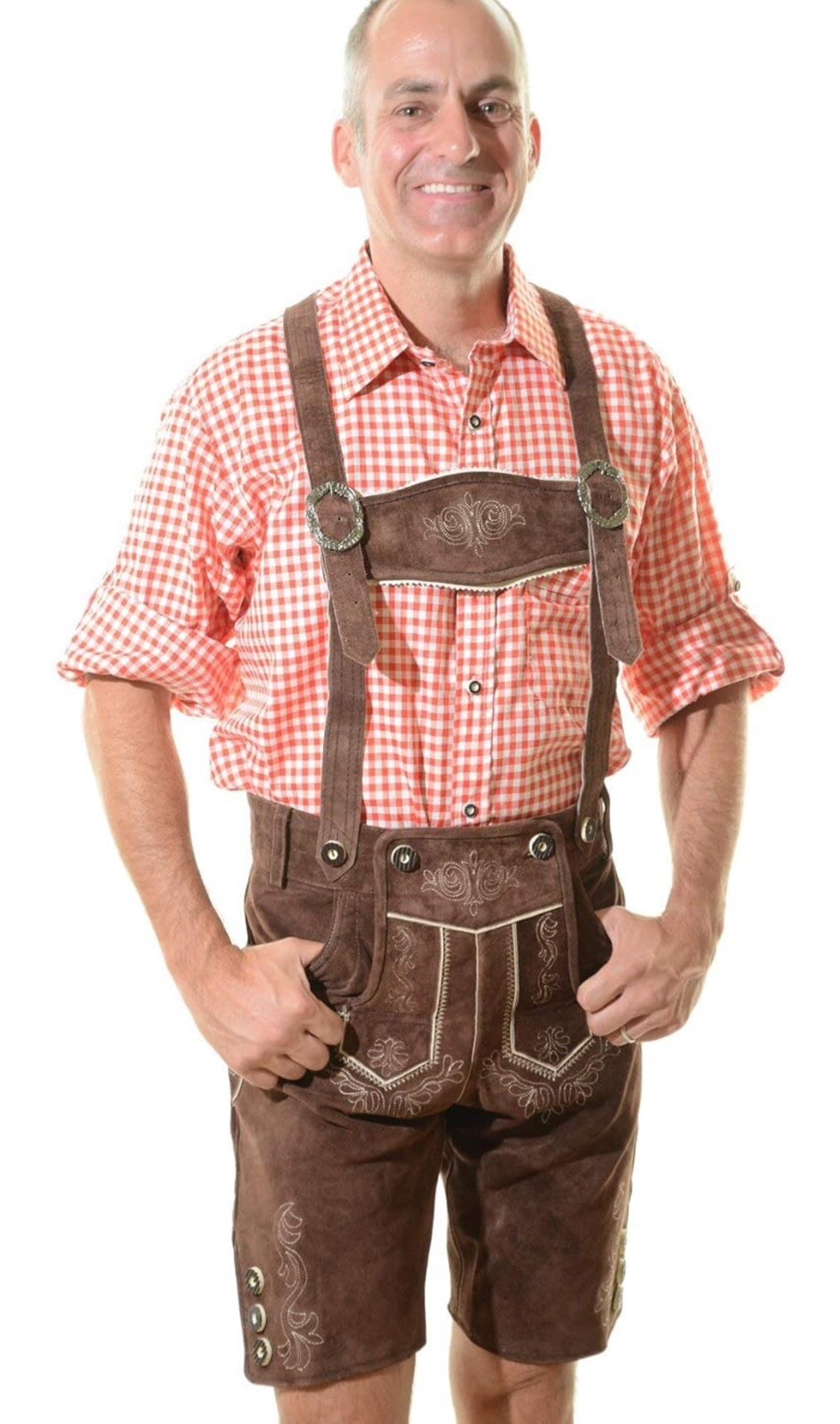 Bavarian Lederhosen 4U New Men -Genuine Authentic German Lederhosen 48X32 NWT