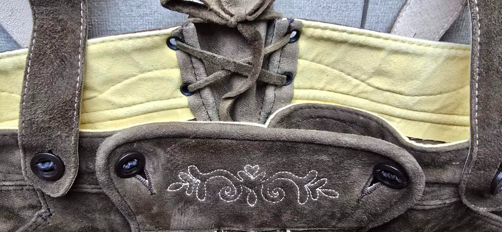 VTG Karl Klüber Trachten Lederhosen Leather Pants Men Oktoberfest Suspenders-2XL