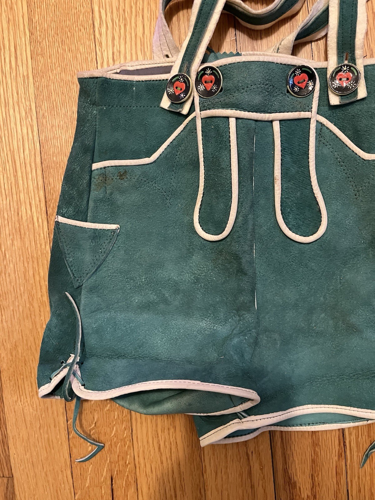 Vintage German Lederhosen Suede Leather Bavarian Boys- Child Shorts Octoberfest