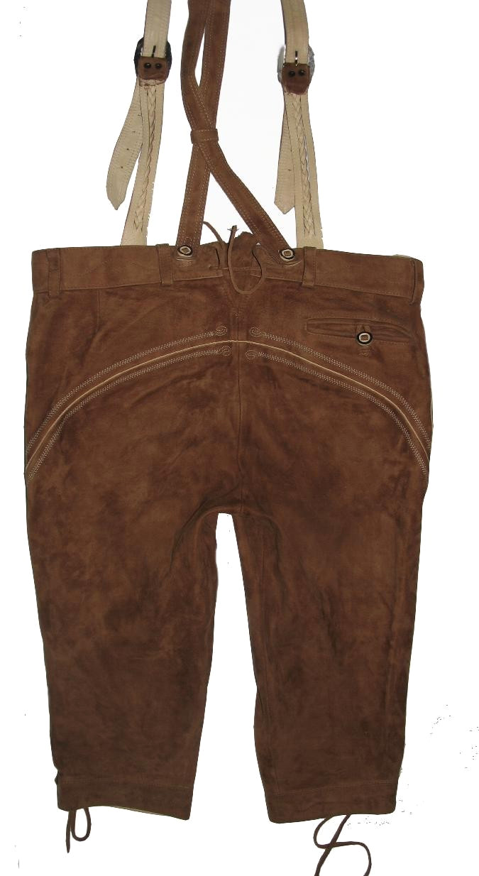 Country Maddox – Traditional Knee-Length Lederhosen For Men In Roe Brown Size 54