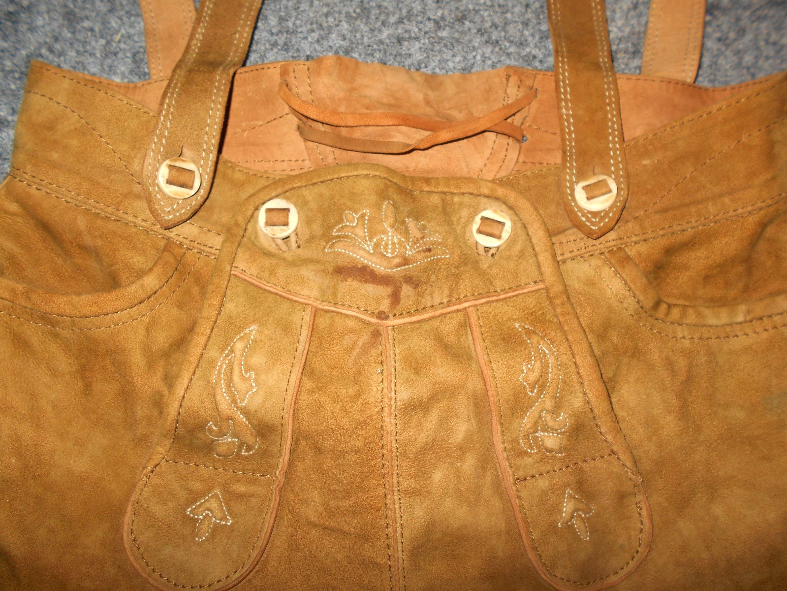 STEINDL ORIGINAL BAVARIAN OKTOBERFEST BOYS LARGE 146 LEATHER LEDERHOSEN B2