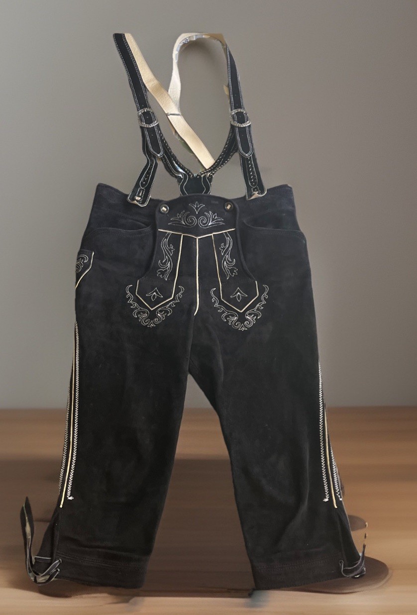 Beckert Modell Embroidered Suede Lederhosen With Suspenders