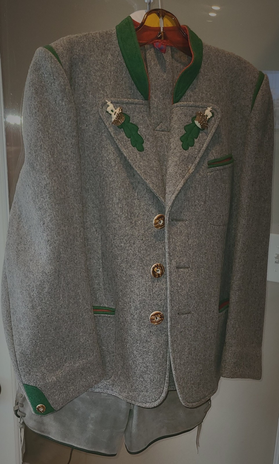 Vintage 1950s Germany Lederhosen & Wool Loden Jacket
