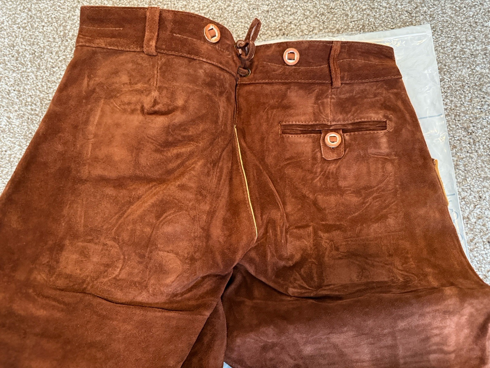Schöneberger Men’s Bavarian Lederhosen Medium Brownt Leather Trousers US40