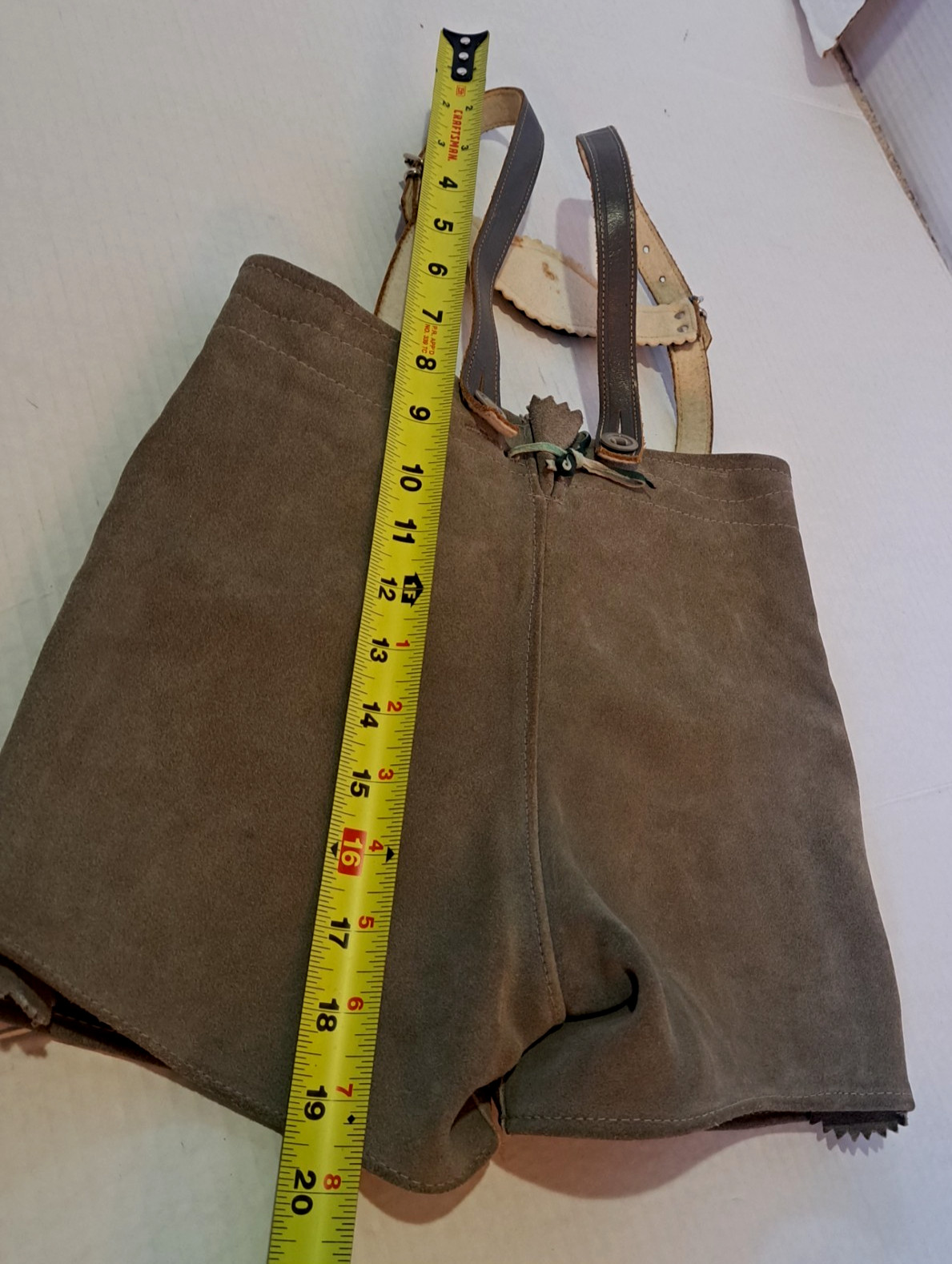 Vintage Leather Kids Lederhosen German Suede Bavarian Austrian Child’s Boys Gray