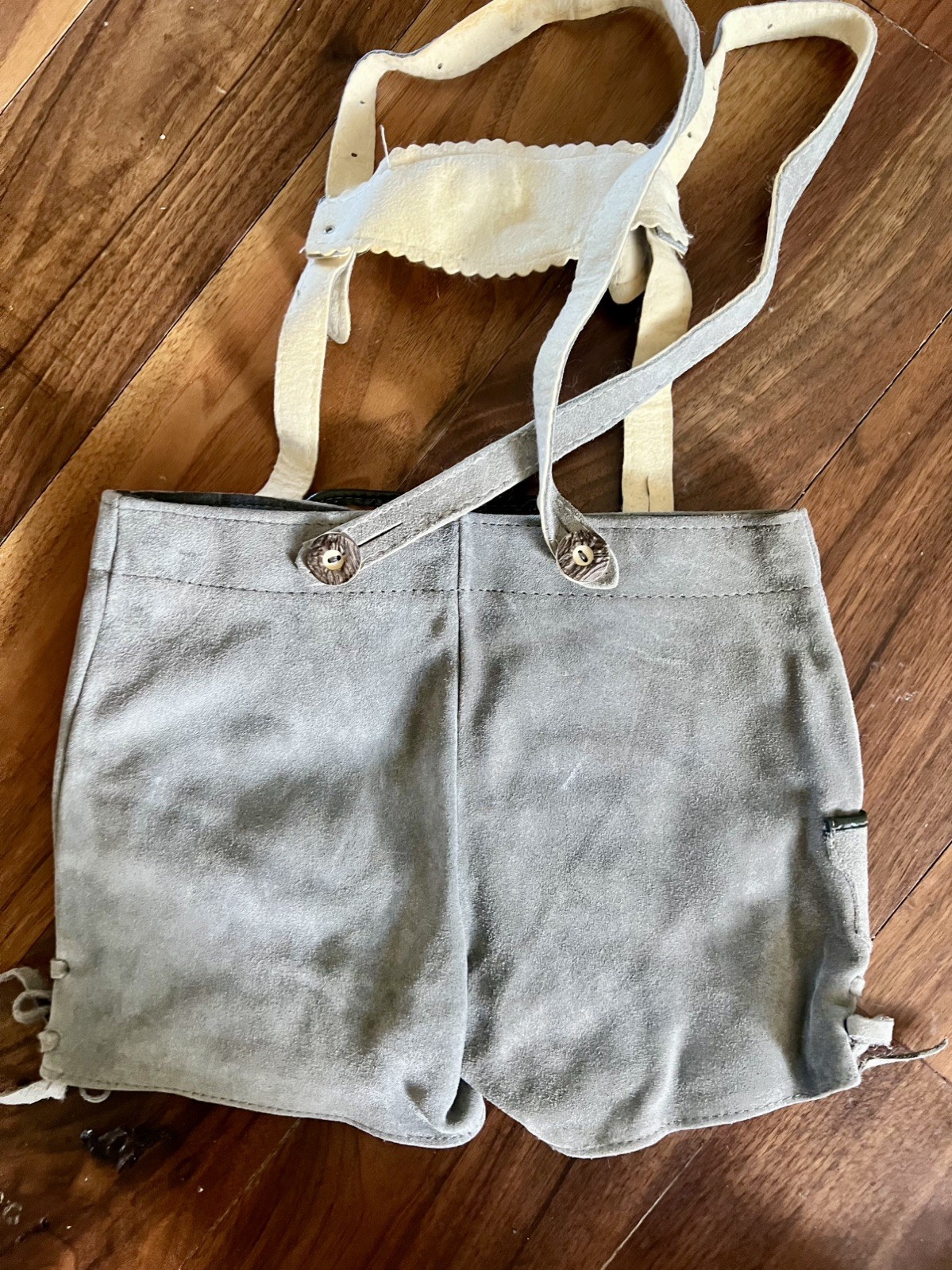 Vintage German Suede Lederhosen CHILD’s Shorts Suspenders Oktoberfest Alpine