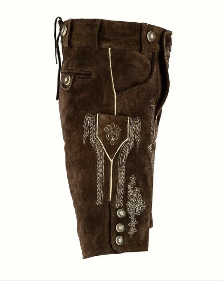 Authentic Bavarian Lederhosen Oktoberfest Costume Suede German Outfit