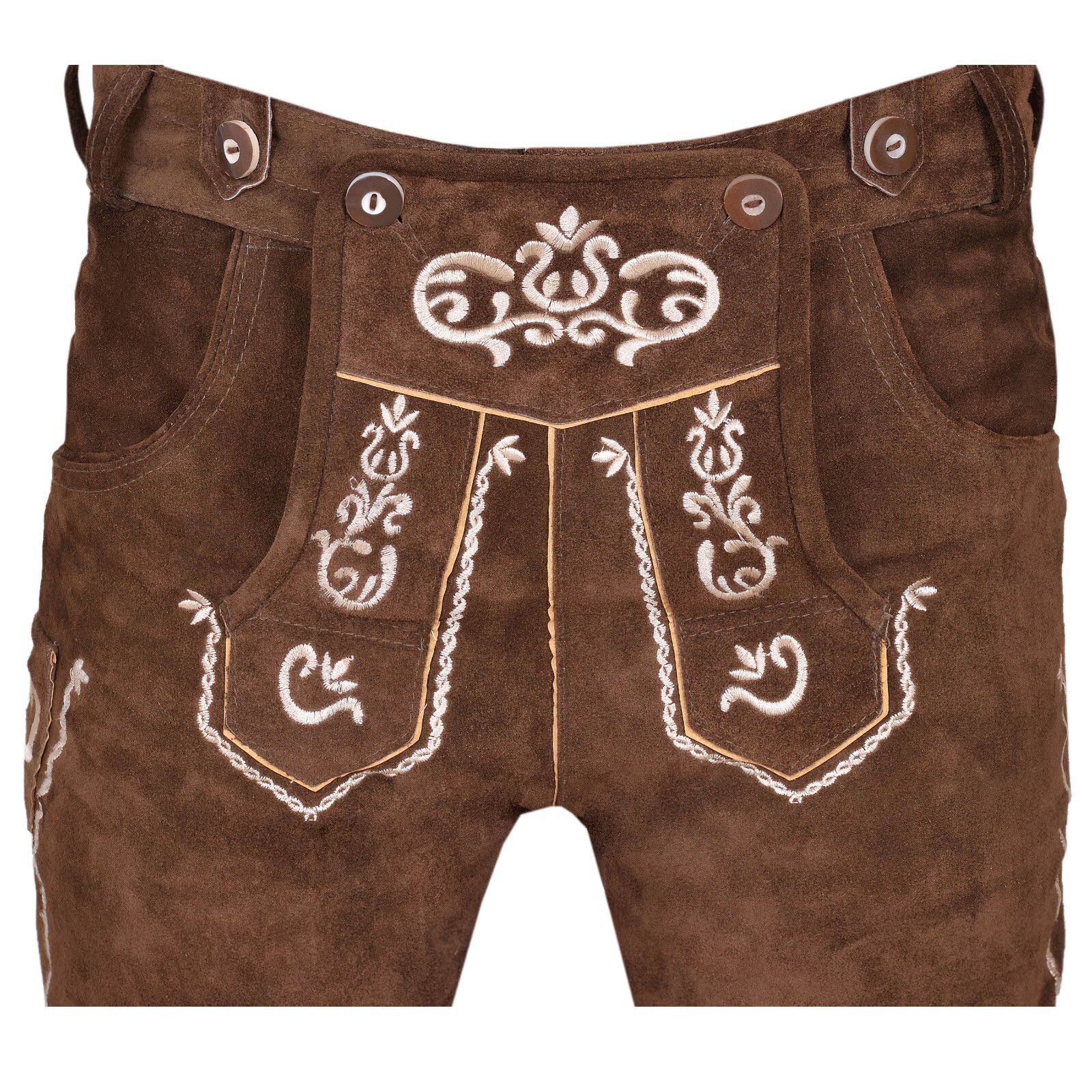 Men’s Bavarian Tratchen Lederhosen Pant German Oktoberfest Suede Leather Pants