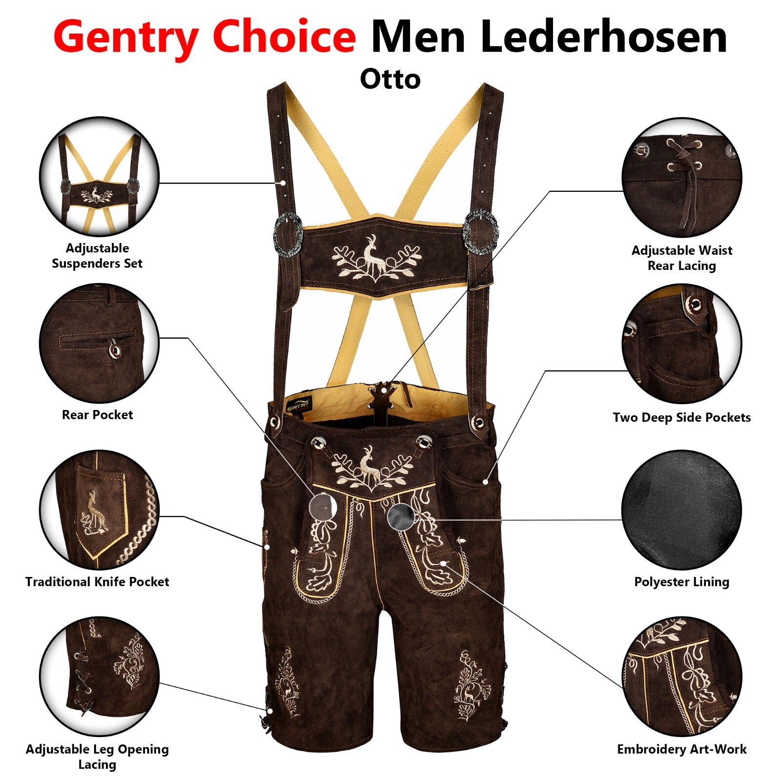 German Bavarian Lederhosen Otto Men Lederhosen Bavarian Oktoberfest Party Outfit