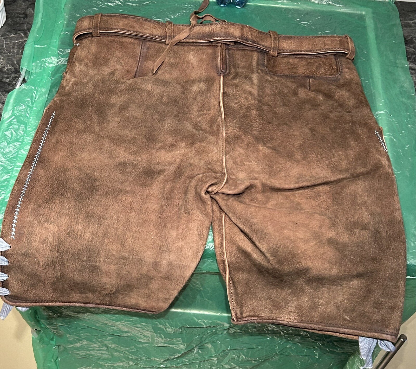 Alphorn Trachten Echtlederhose Kurz edel gestickt ungetragen