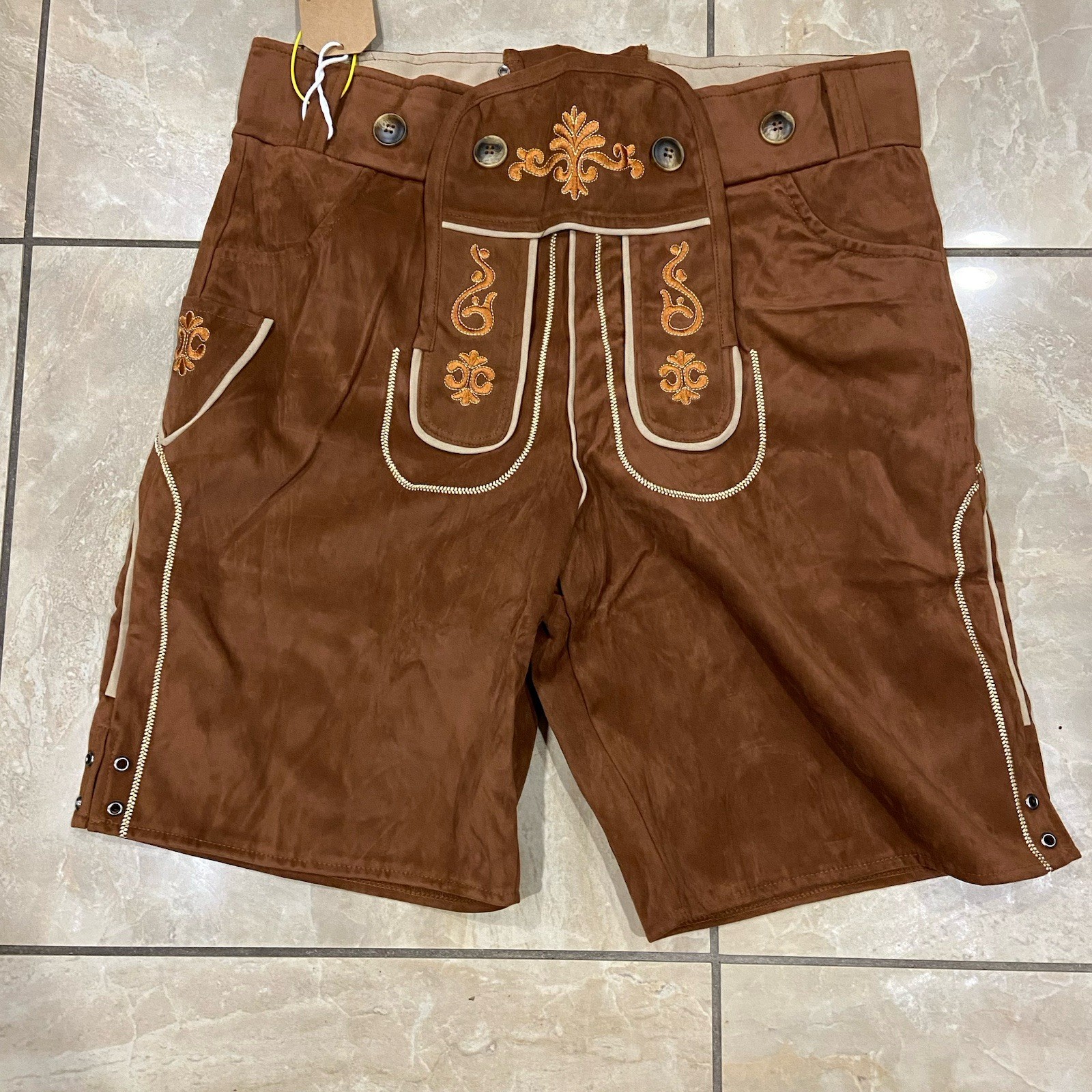 Bavarian Lederhosen Oktoberfest Costume German Outfit Shorts Men’s 32 US