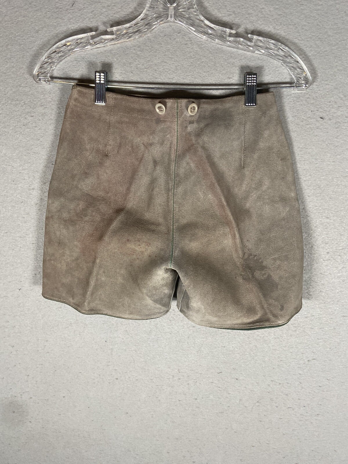 Vintage Bergfreund Lederhosen Gray Hearts Suede Leather Oktoberfest