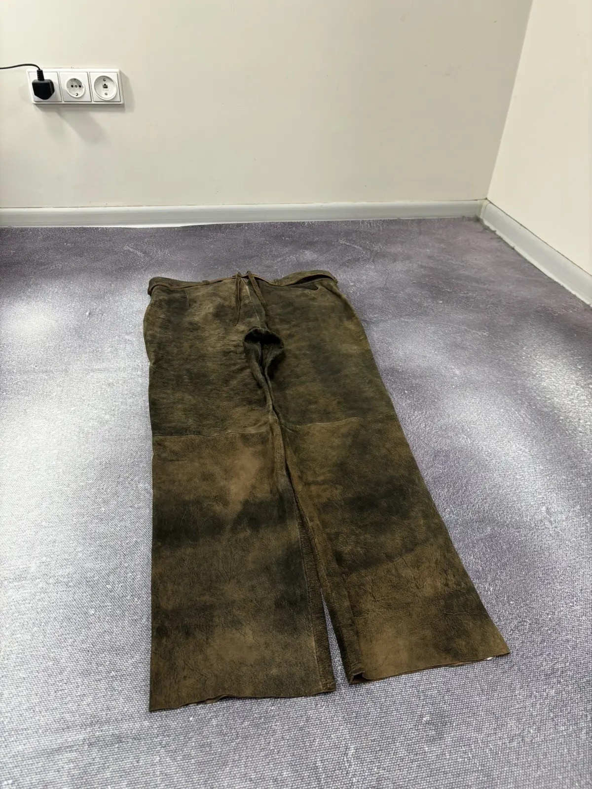 Stockerpoint Lederhosen Rocco Men’s Trachten Brown Leather Pants Belt 50EU/34US
