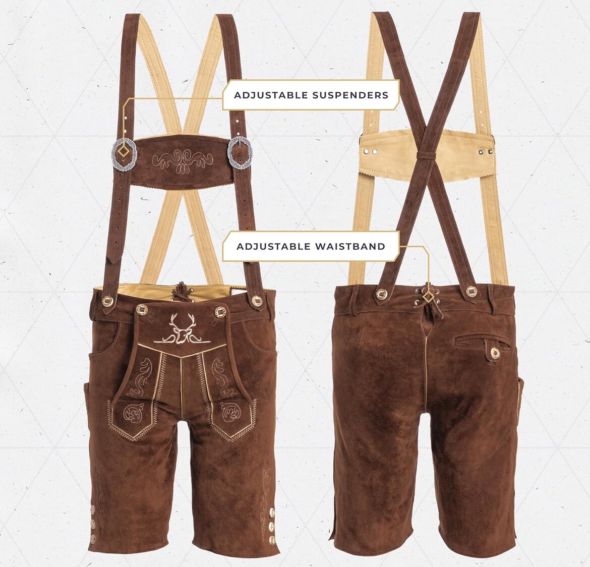 Trachtenset Oktoberfest Bavaria Trachten Lederhosen Bundhosen size 30