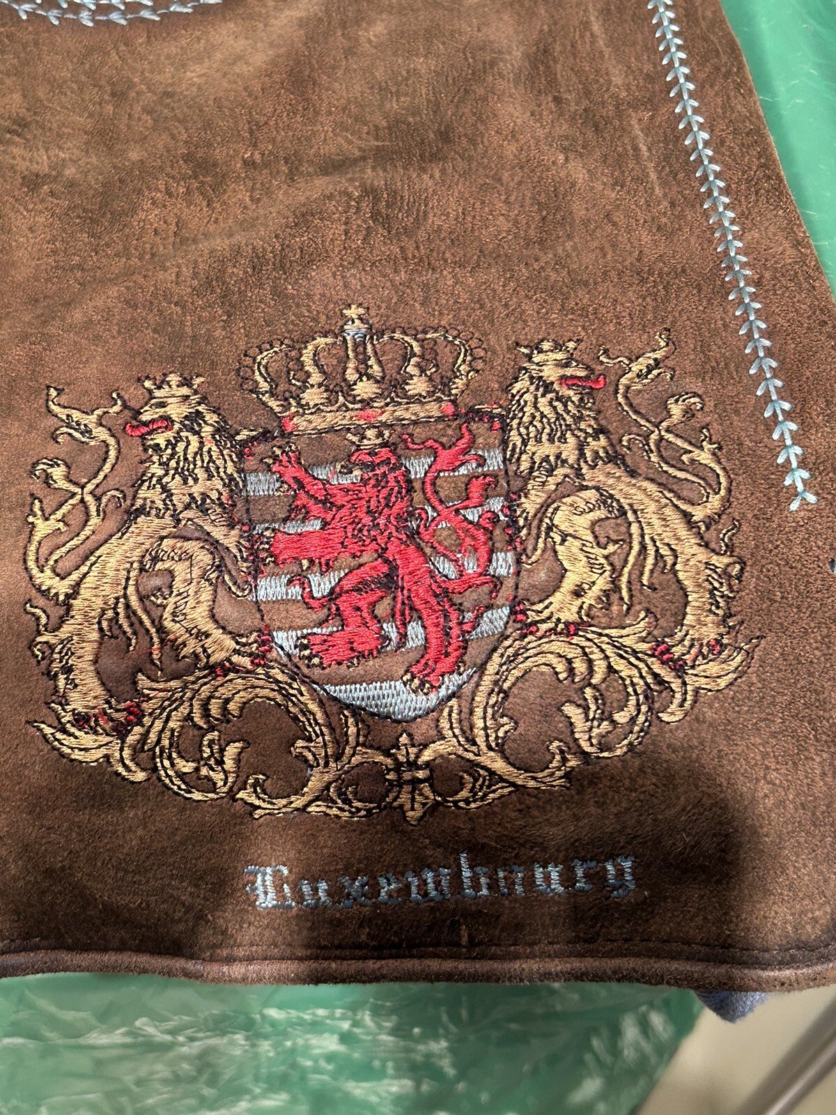 Alphorn Trachten Echtlederhose Kurz edel gestickt ungetragen