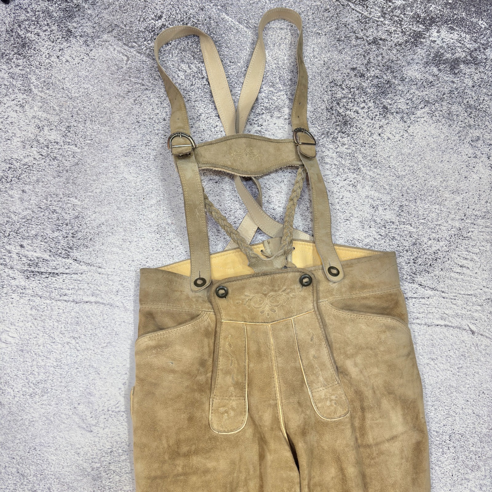 Authentic Vintage Lederhosen Traditional Bavarian Leather Pants 48 (32)