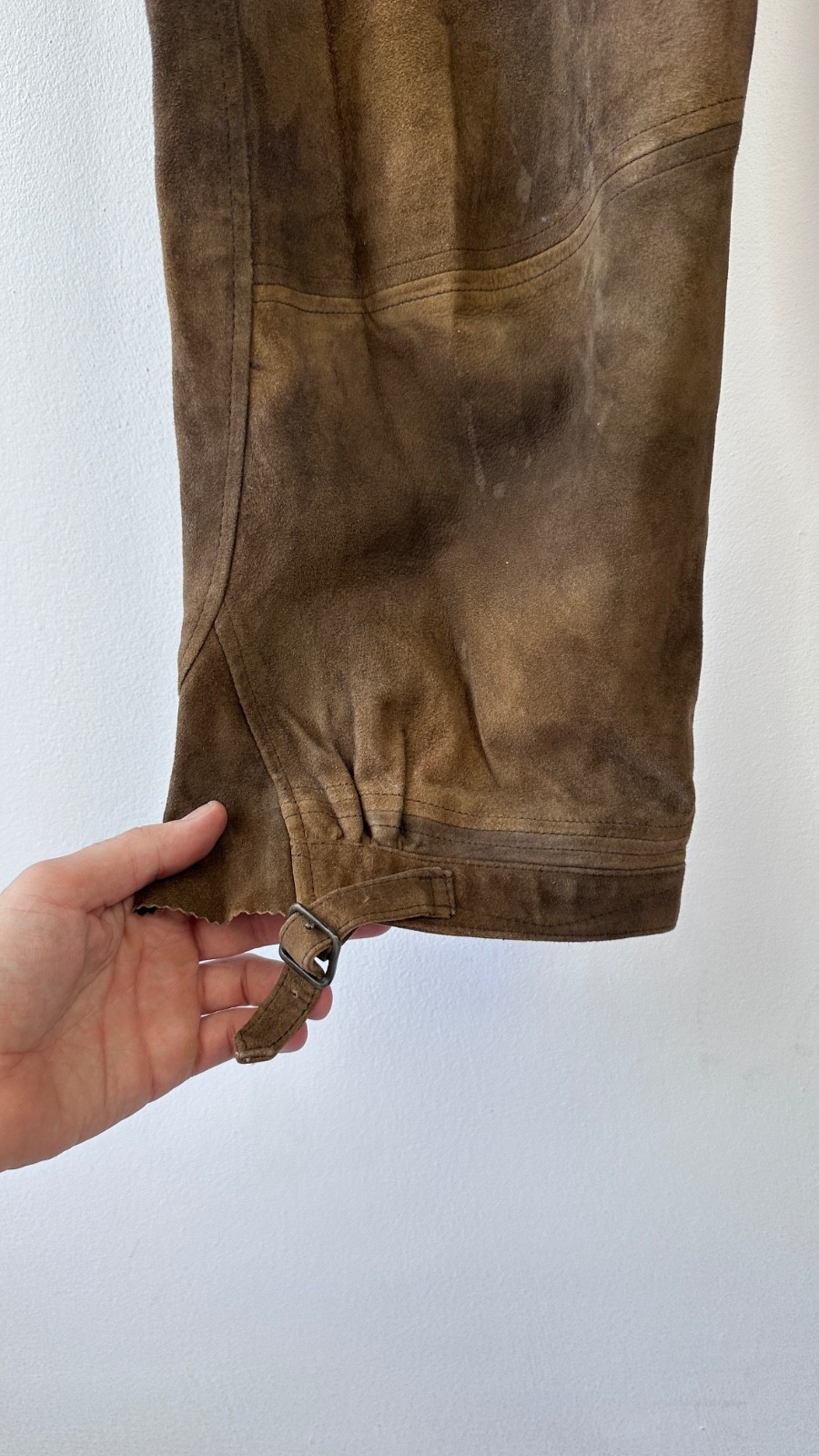 Amtmann Austria Vintage Suede Leather Trachten Pants Lederhosen Breeches Size 50